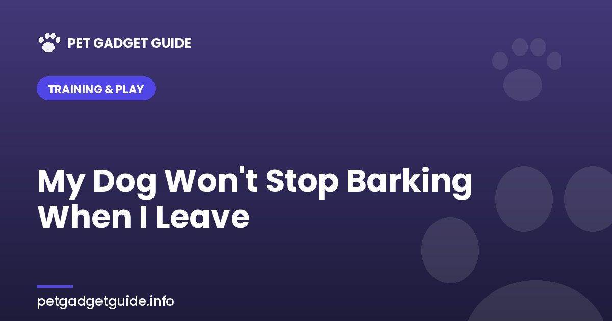 My Dog Won't Stop Barking When I Leave — What's Actually Going On and How to Fix It