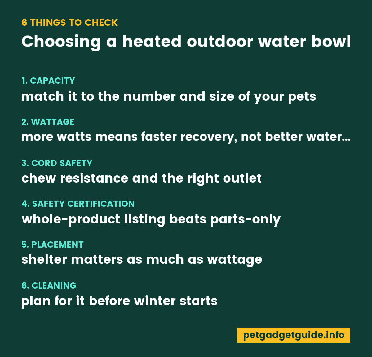 Choosing a heated outdoor water bowl - checklist